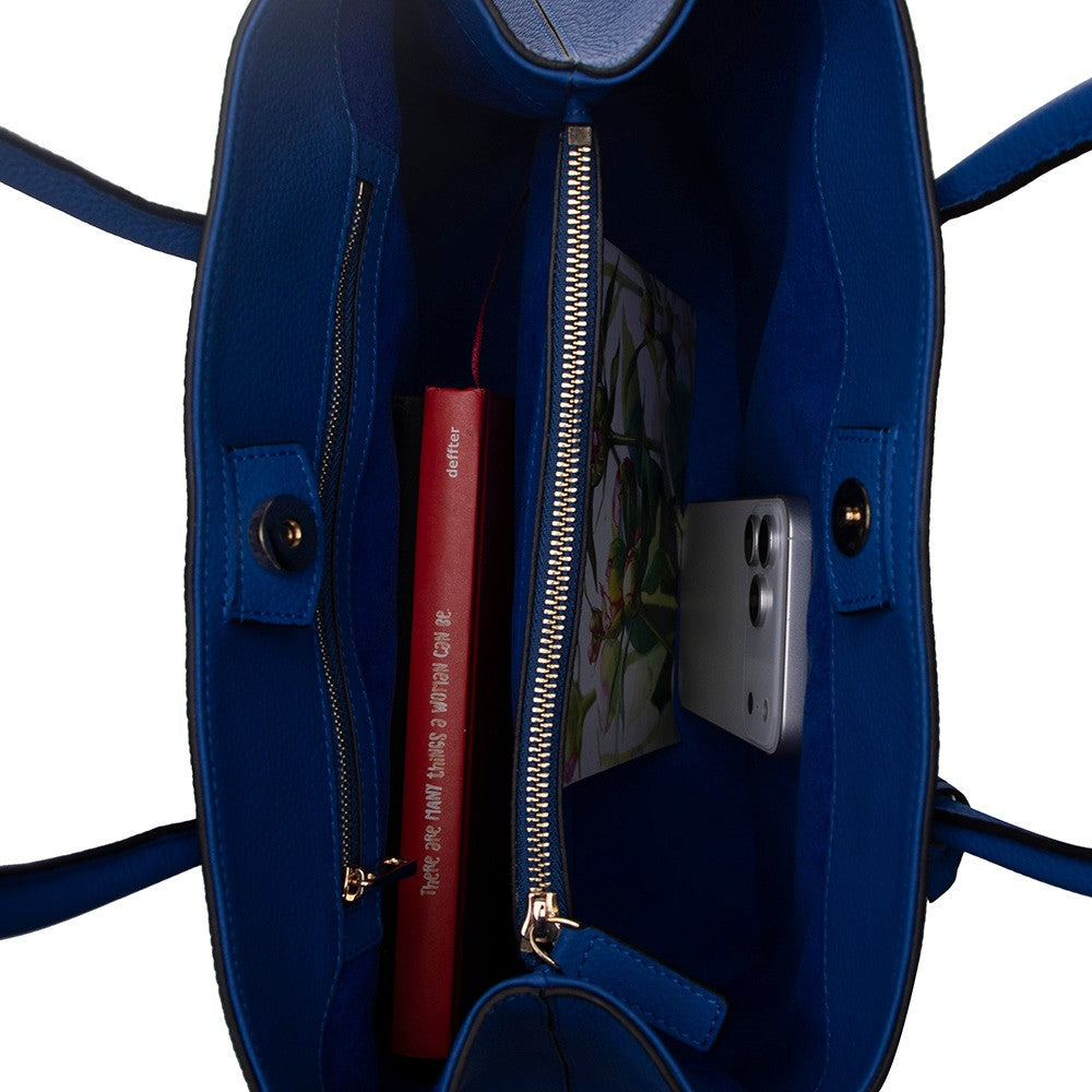 Hakiki Deri Everbloom Kadın Çanta - Mavi