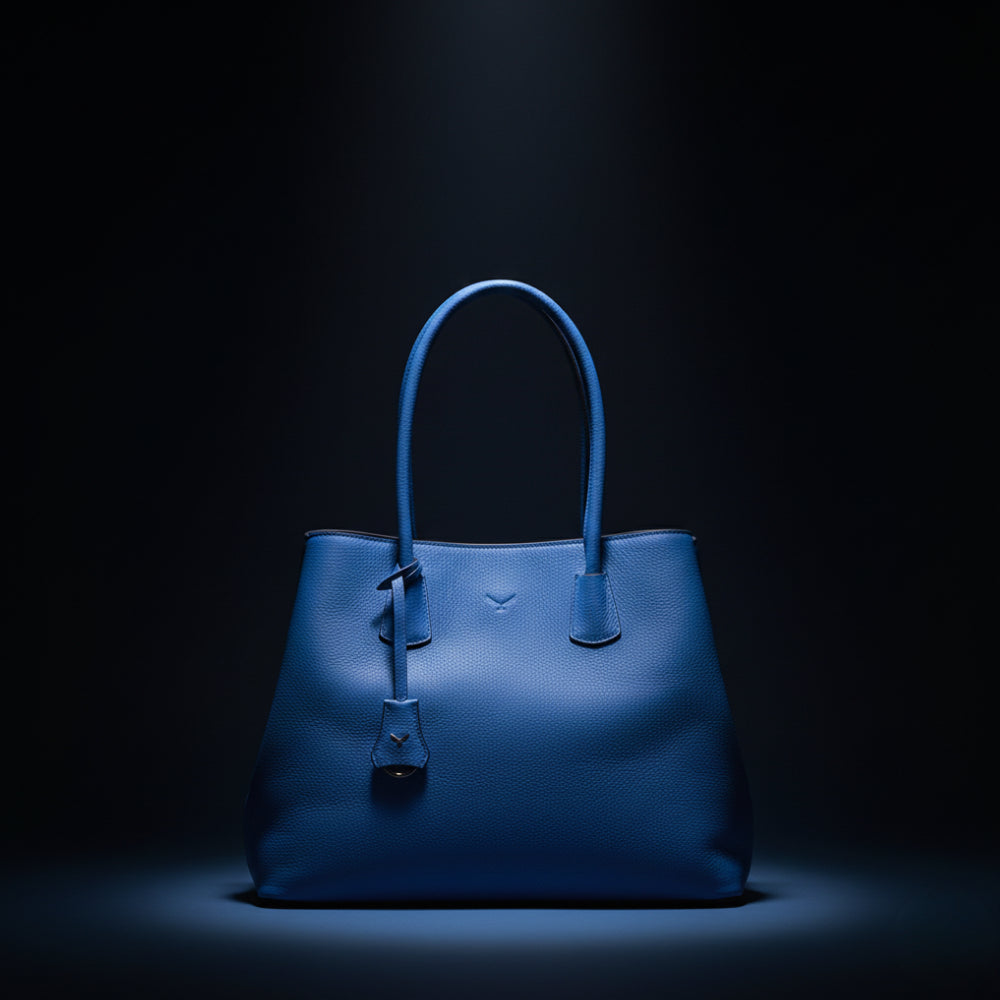 Hakiki Deri Everbloom Kadın Çanta - Mavi