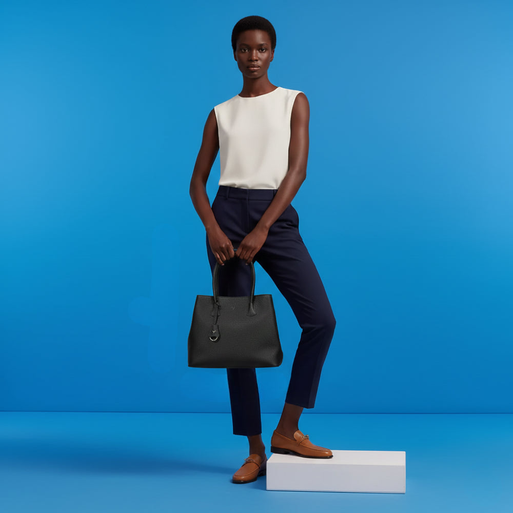 Hakiki Deri Everbloom Kadın Çanta - Siyah