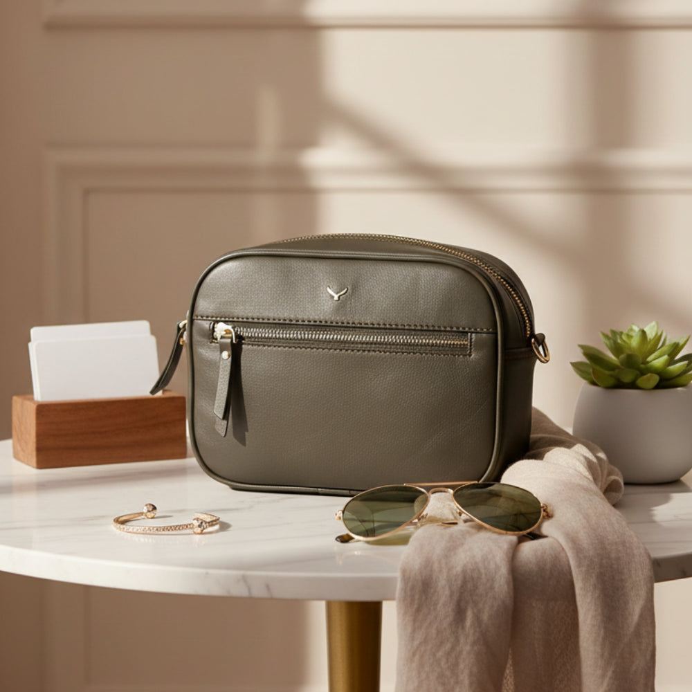 Hakiki Deri Emerald Kadın Çanta - Yeşil