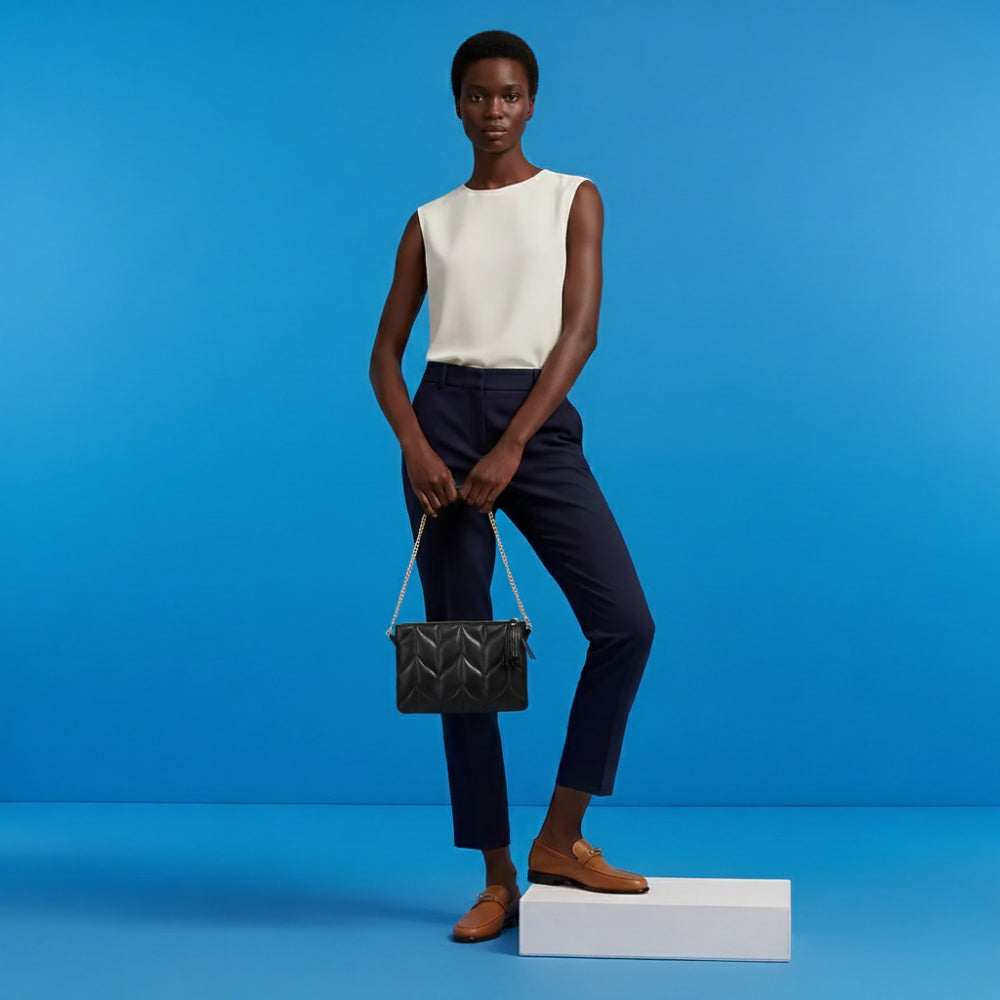 Hakiki Deri Jewel Kadın Çanta - Siyah