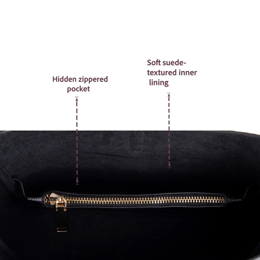 Hakiki Deri Azura Omuz Çanta - Siyah