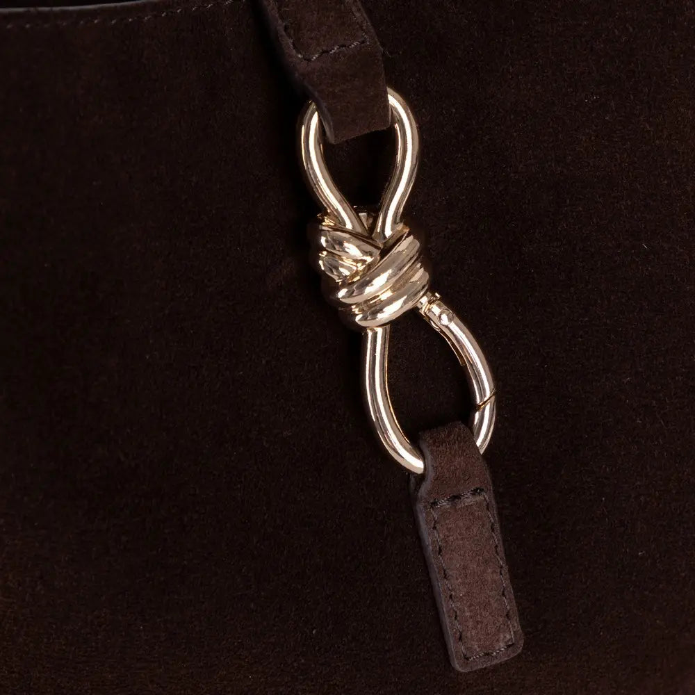 Süet Deri Azura Omuz Çanta - Süet Kahve