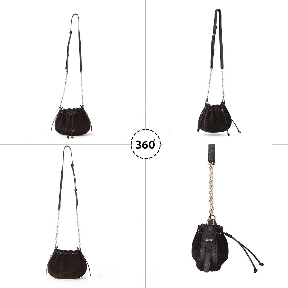 Süet Deri Valentina Kadın Çanta - Kahve