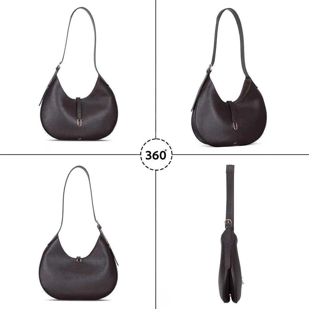 Hakiki Deri Rosa Kadın Çanta - Kahve