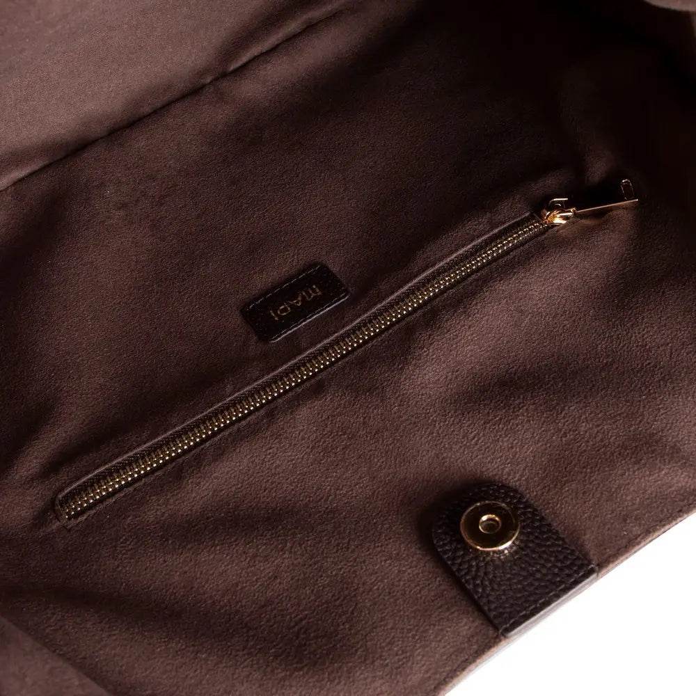 Süet Deri Carina Tote Çanta - Kahve