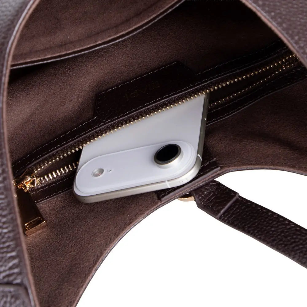 Hakiki Deri Rosa Kadın Çanta - Kahve