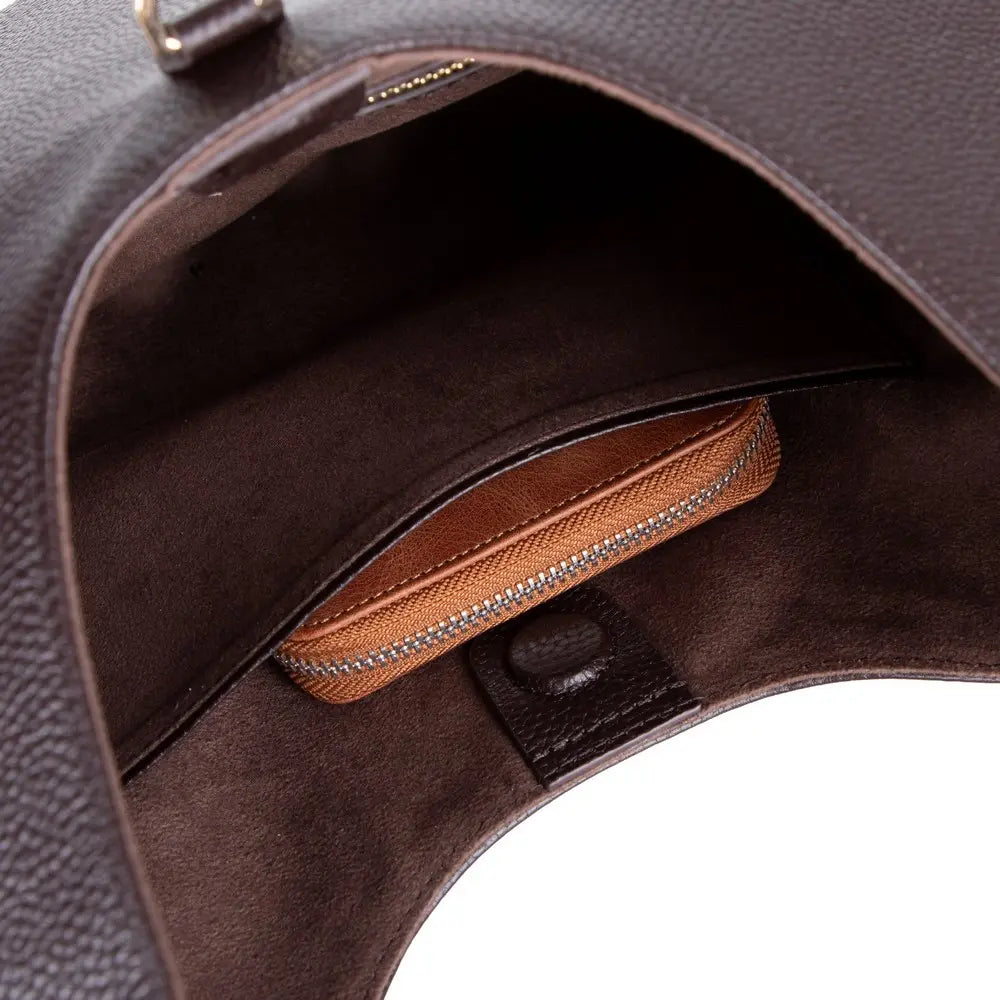 Hakiki Deri Rosa Kadın Çanta - Kahve