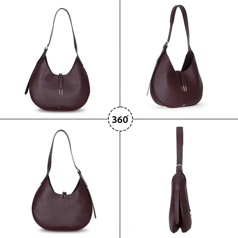 Hakiki Deri Rosa Kadın Çanta - Bordo