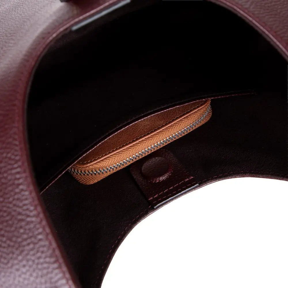 Hakiki Deri Rosa Kadın Çanta - Bordo