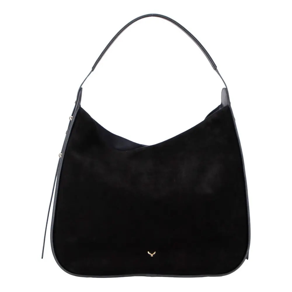 Süet Deri Carina Tote Çanta - Siyah