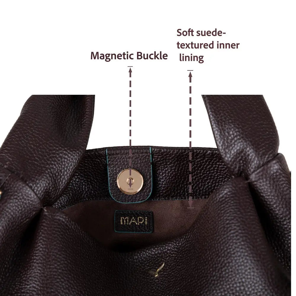 Hakiki Deri Cortina Kadın Çanta - Kahve