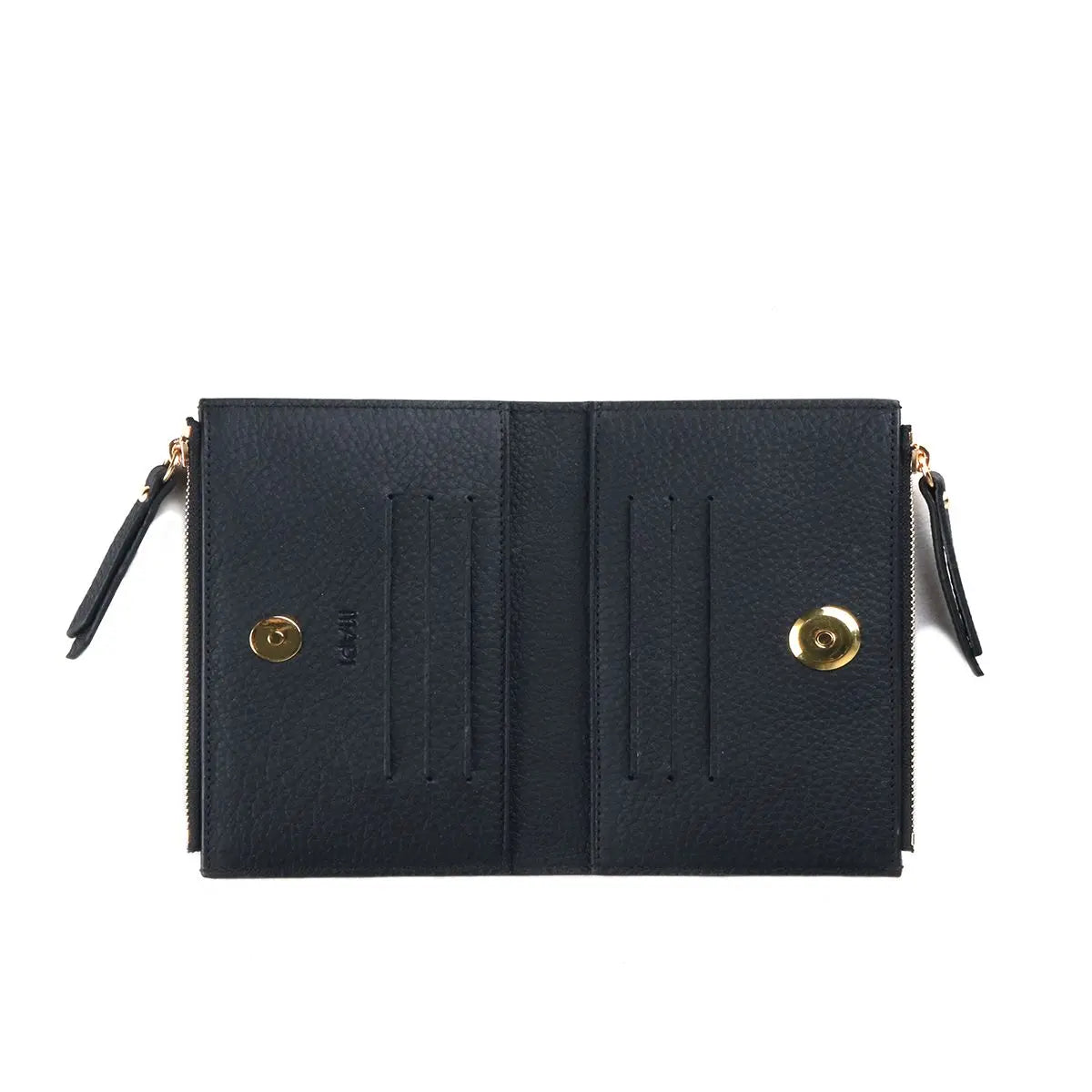 Hakiki Deri Kadın Fermuarlı Cüzdan - Siyah