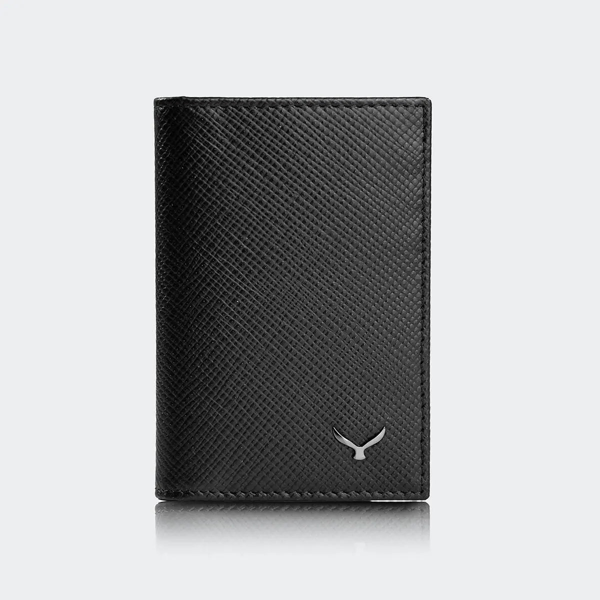 Hakiki Deri Erkek İkon Kartlık Cüzdan - Siyah