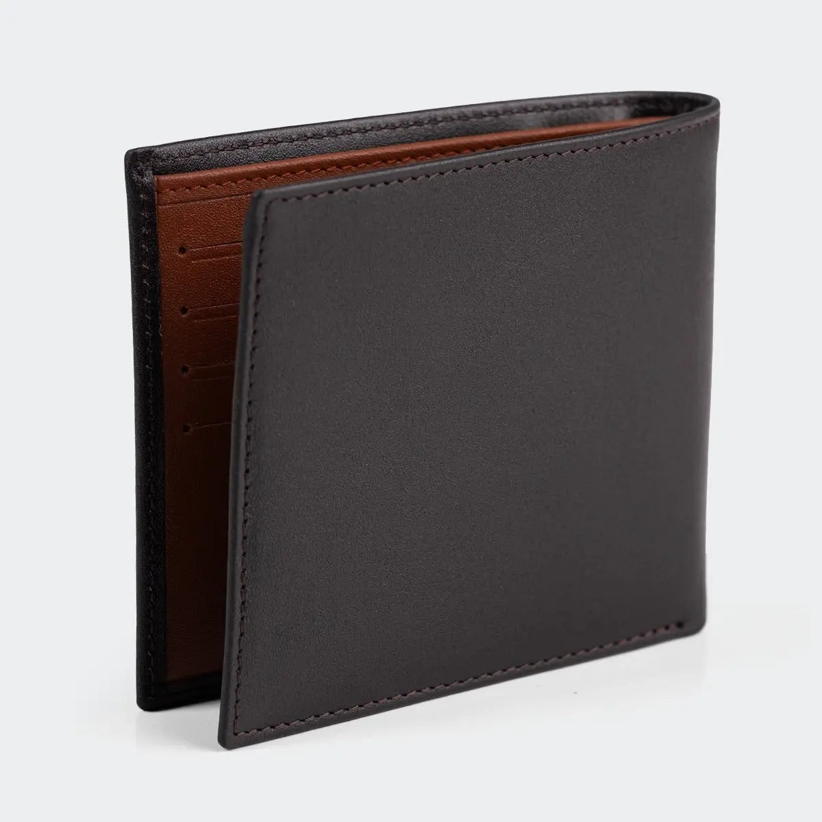 Hakiki Deri Erkek Kompakt Cüzdan - Kahve
