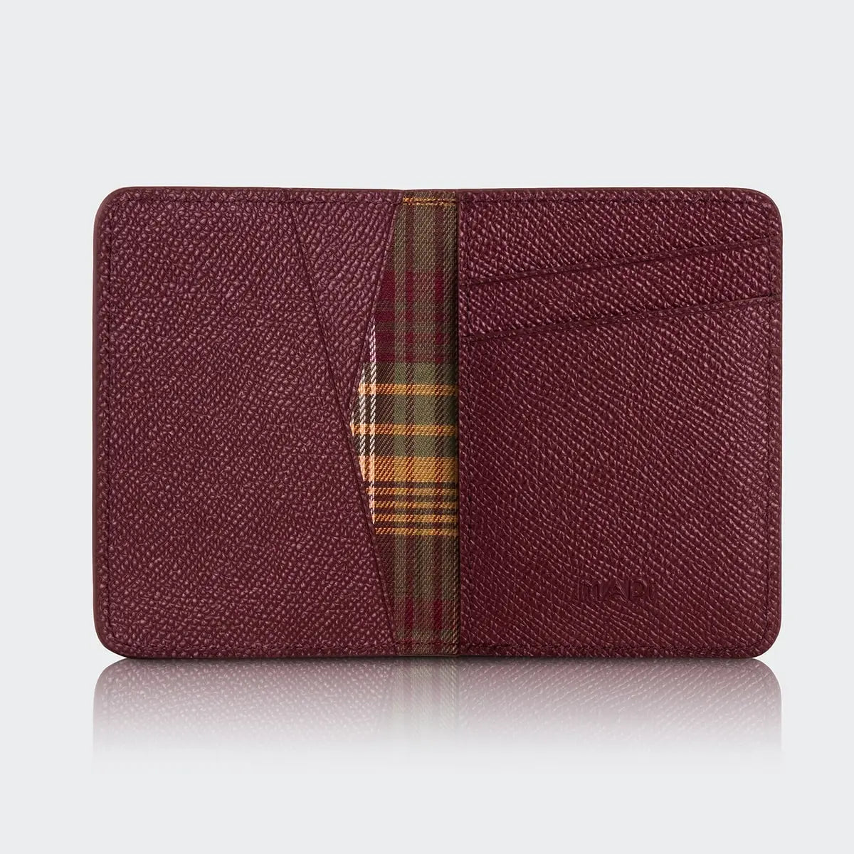 Hakiki Deri Erkek Kompakt Kartlık Cüzdan - Bordo