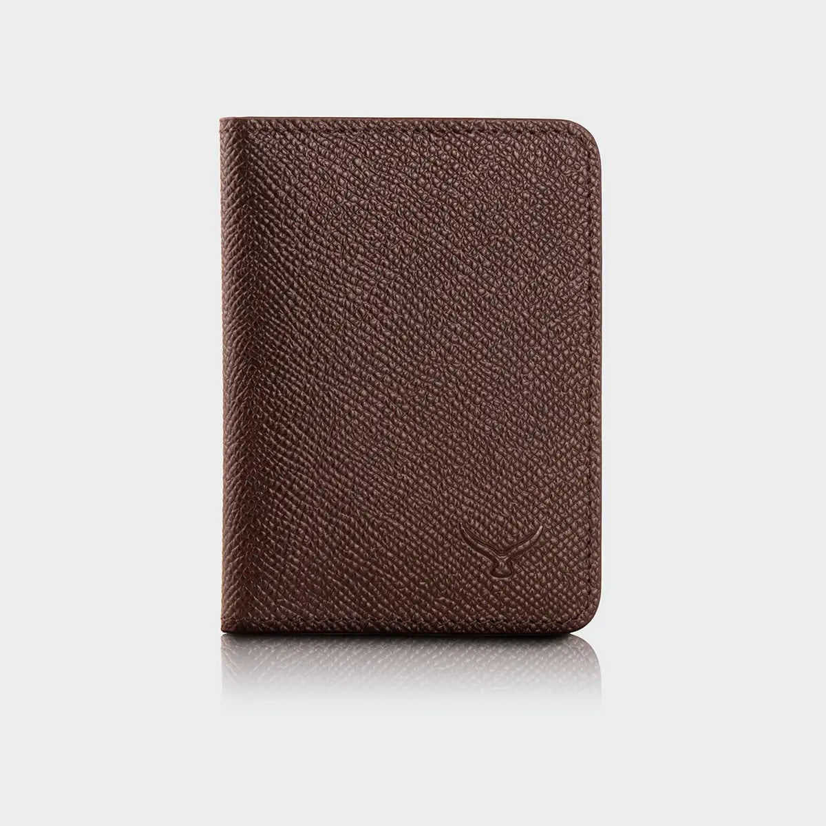 Hakiki Deri Erkek Kompakt Kartlık Cüzdan - Kahve