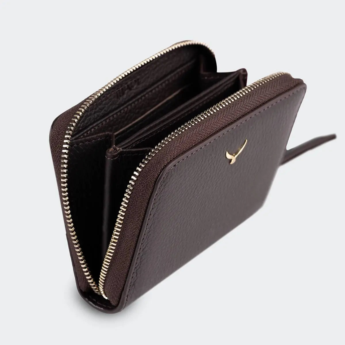 Hakiki Deri Kadın Mini Cüzdan - Kahve