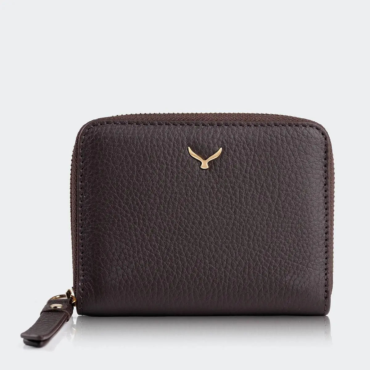 Hakiki Deri Kadın Mini Cüzdan - Kahve