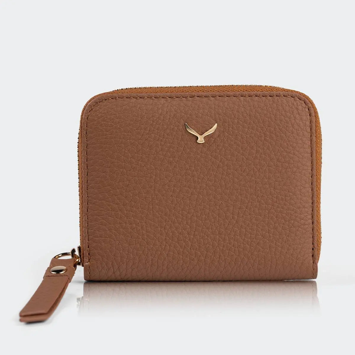 Hakiki Deri Kadın Mini Cüzdan - Taba