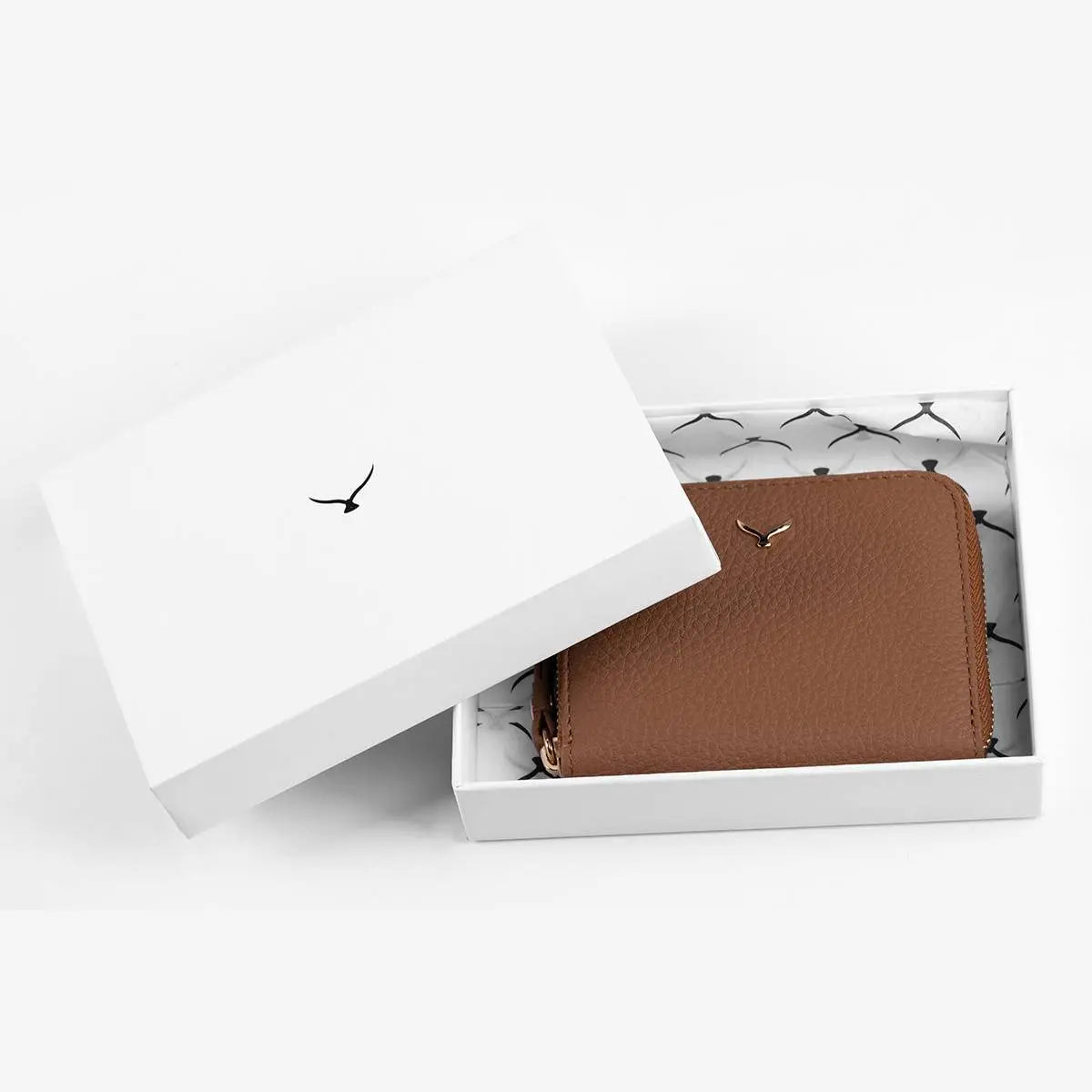 Hakiki Deri Kadın Mini Cüzdan - Taba