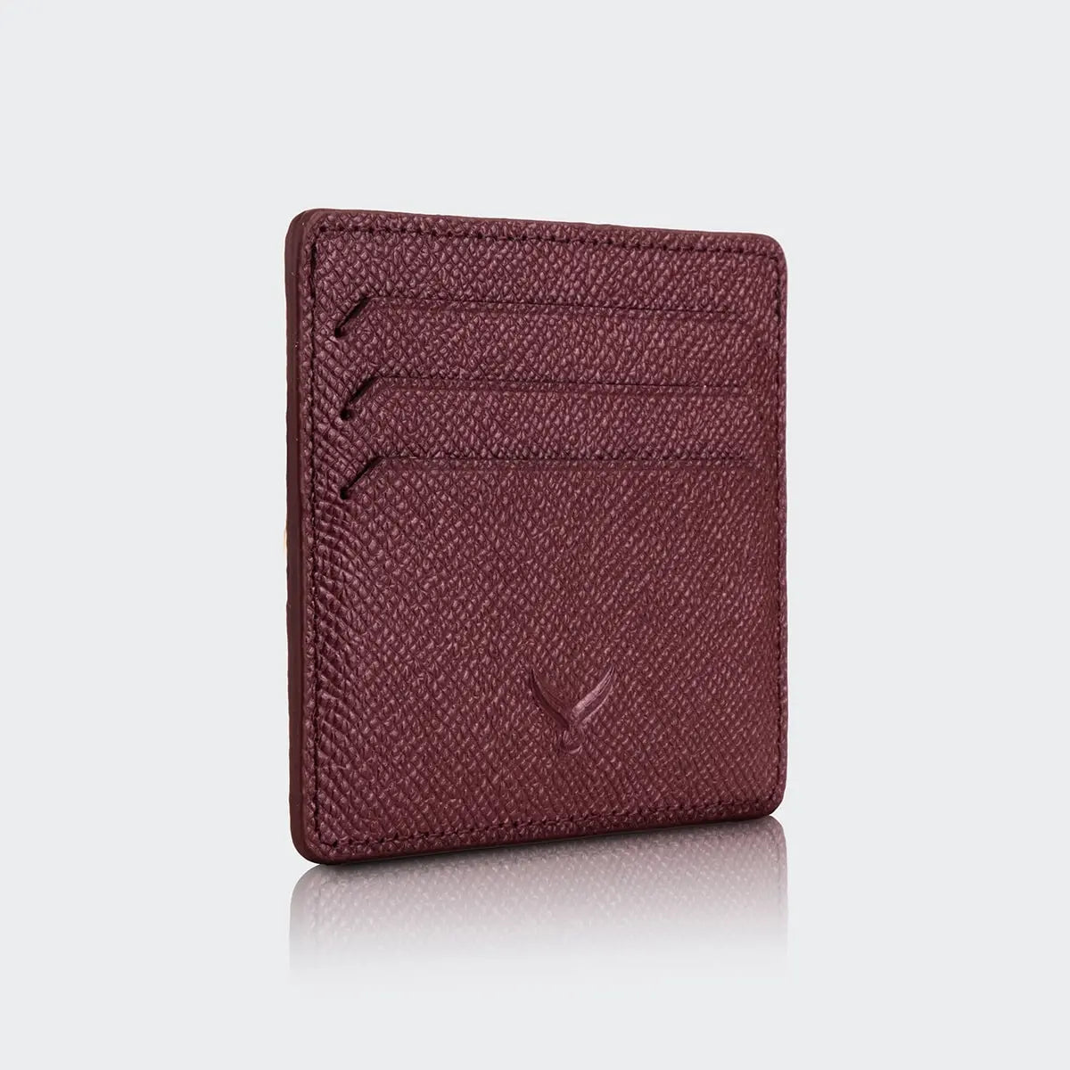 Hakiki Deri Erkek Minimal Kartlık Cüzdan - Bordo