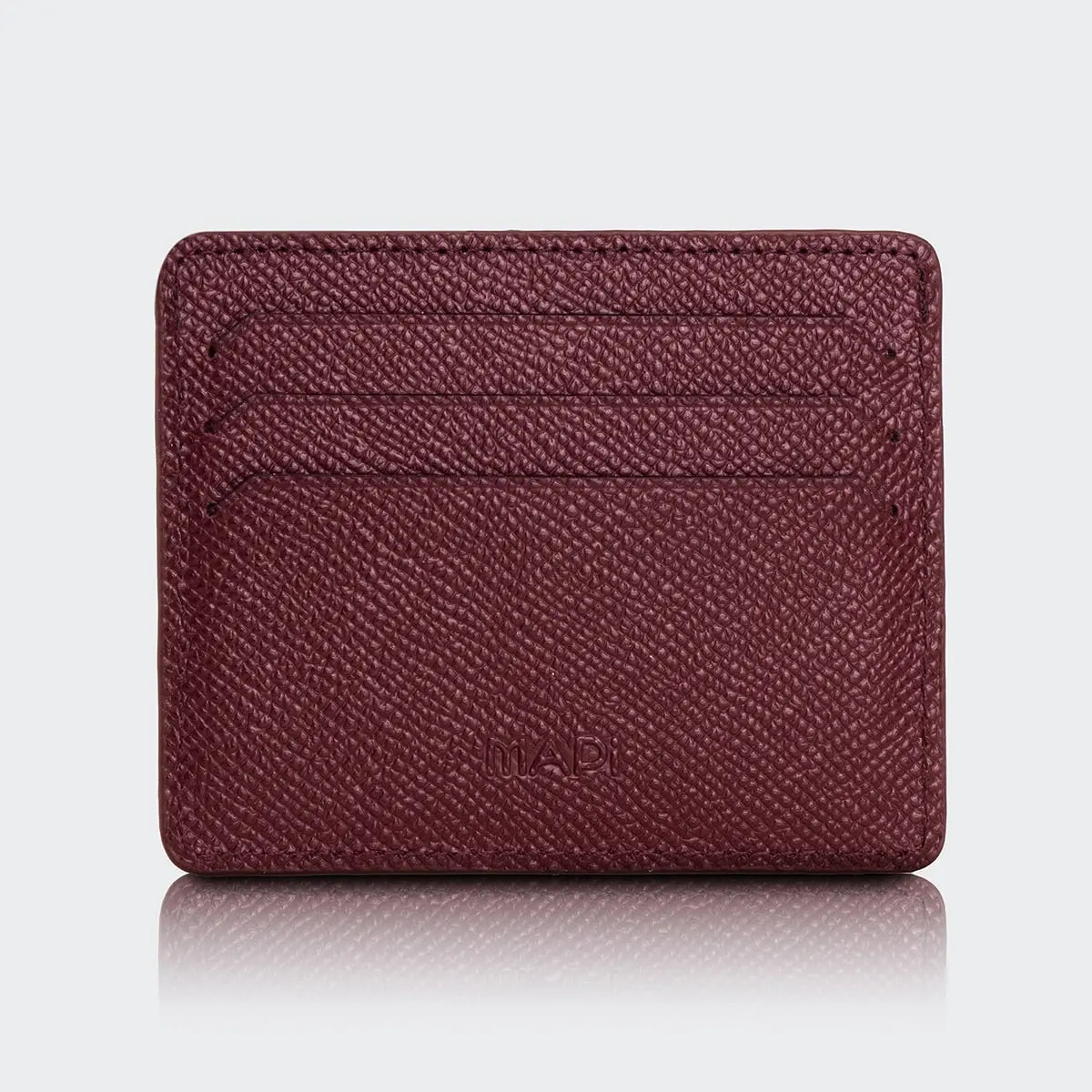 Hakiki Deri Erkek Minimal Kartlık Cüzdan - Bordo