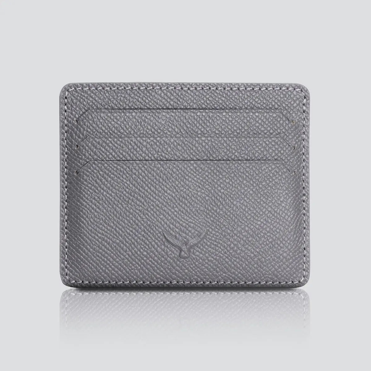 Hakiki Deri Erkek Minimal Kartlık Cüzdan - Gri