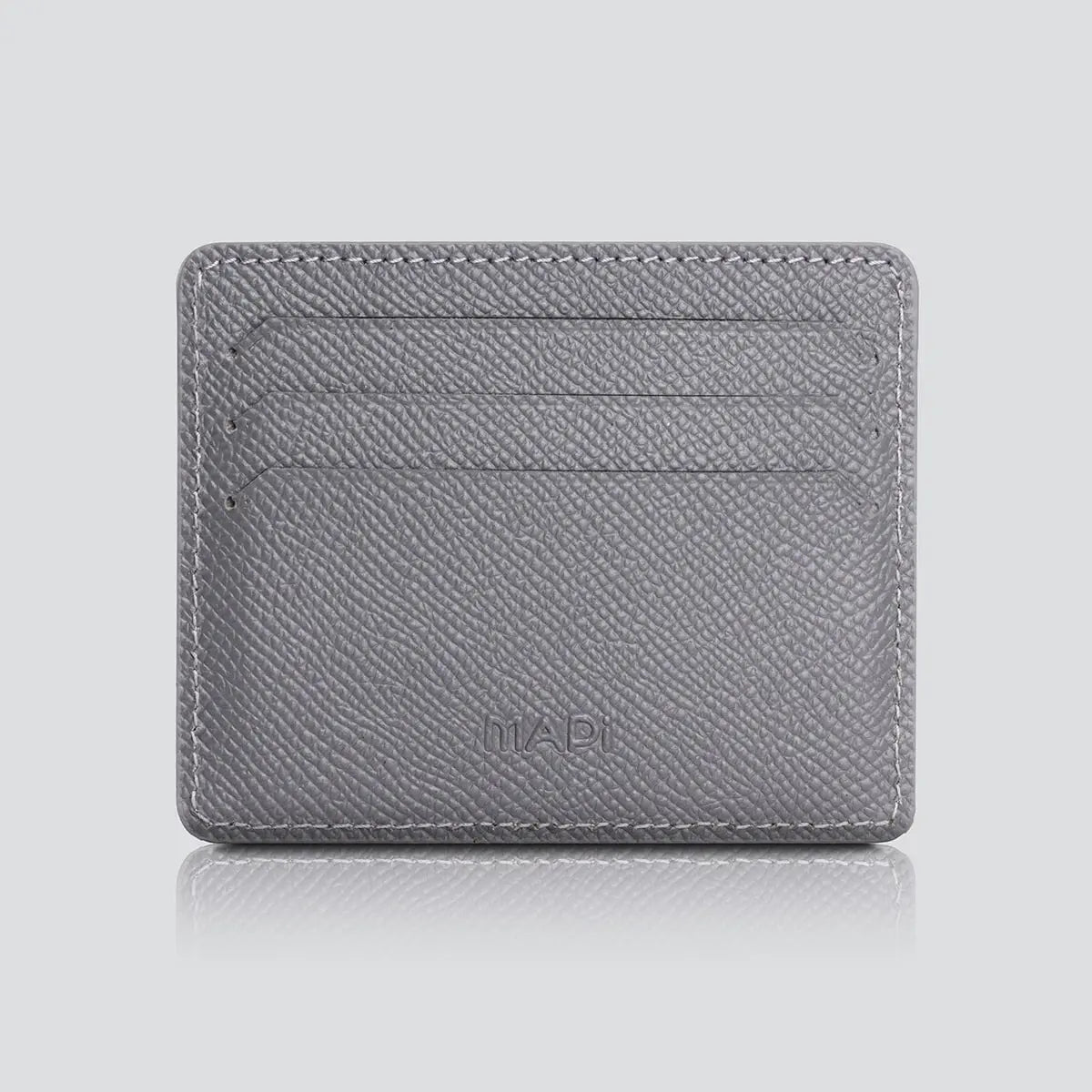 Hakiki Deri Erkek Minimal Kartlık Cüzdan - Gri