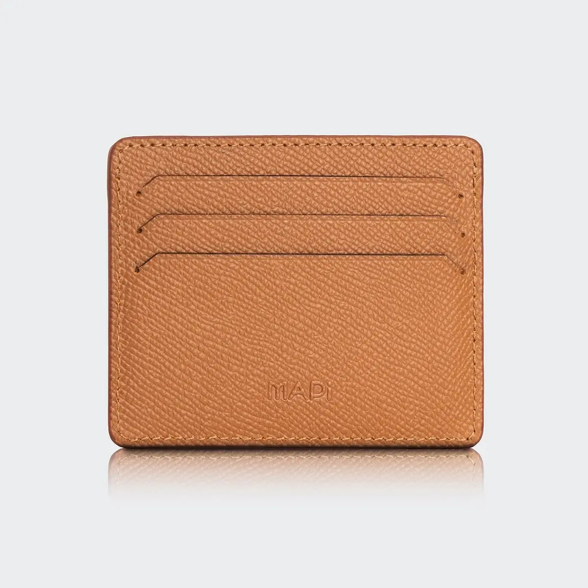 Hakiki Deri Erkek Minimal Kartlık Cüzdan -Taba