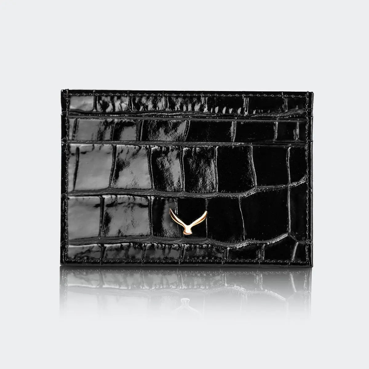 Hakiki Deri Kadın Slim Kartlıklı Cüzdan - Siyah