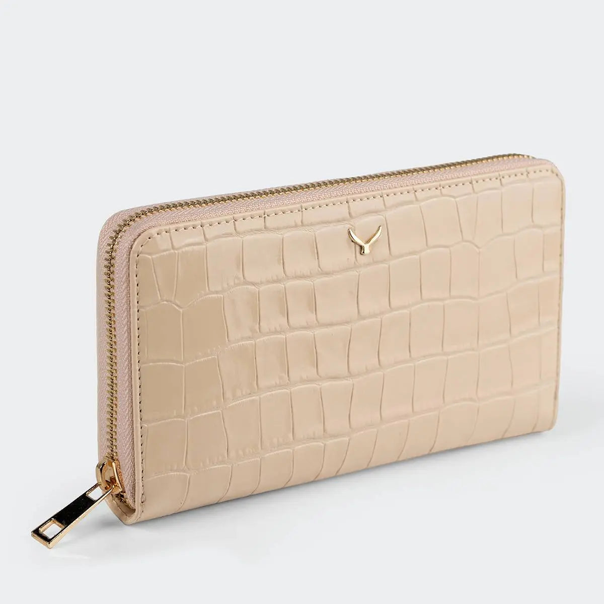 Hakiki Deri Kadın Zarif Cüzdan - Bej