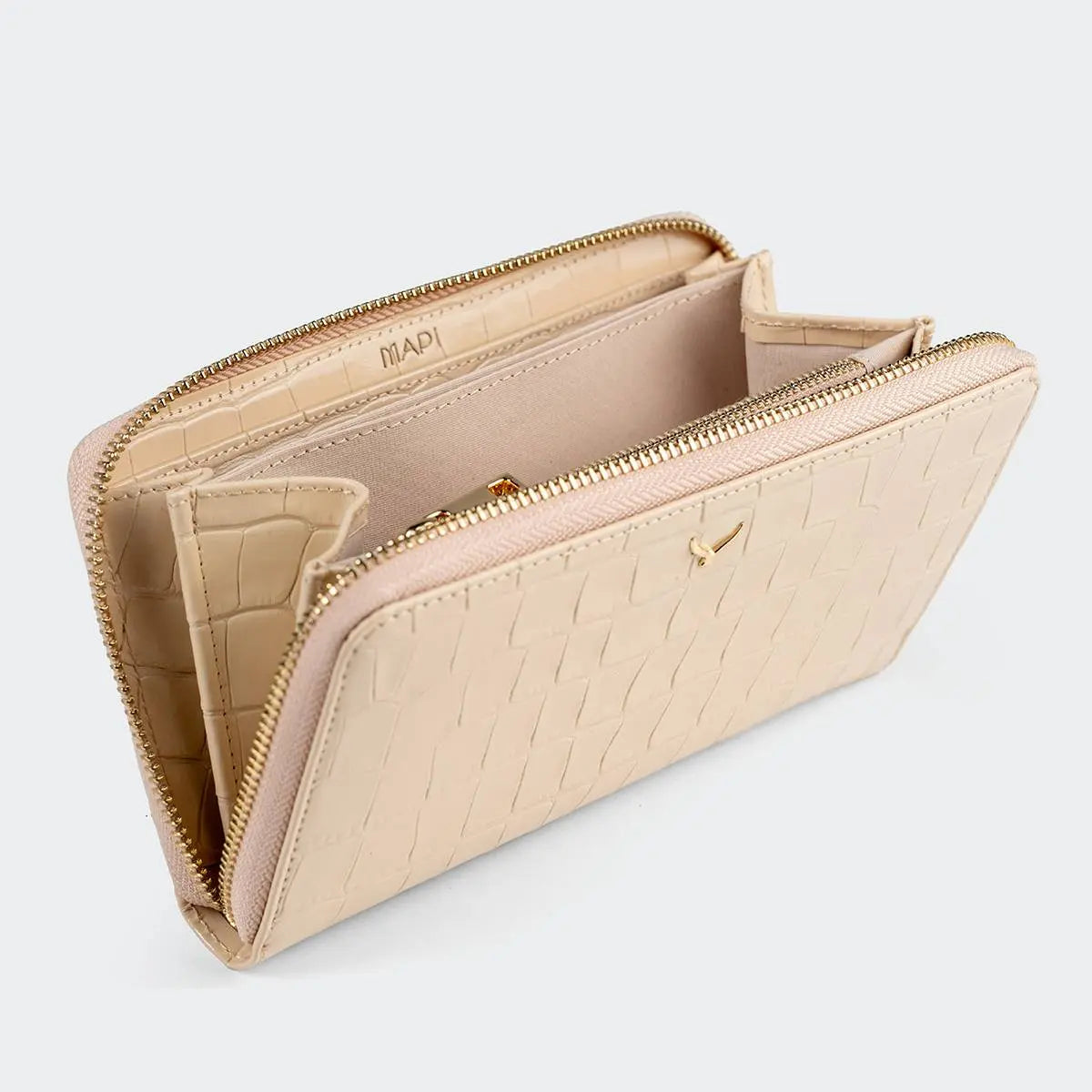 Hakiki Deri Kadın Zarif Cüzdan - Bej