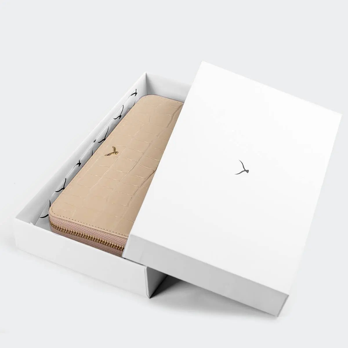 Hakiki Deri Kadın Zarif Cüzdan - Bej