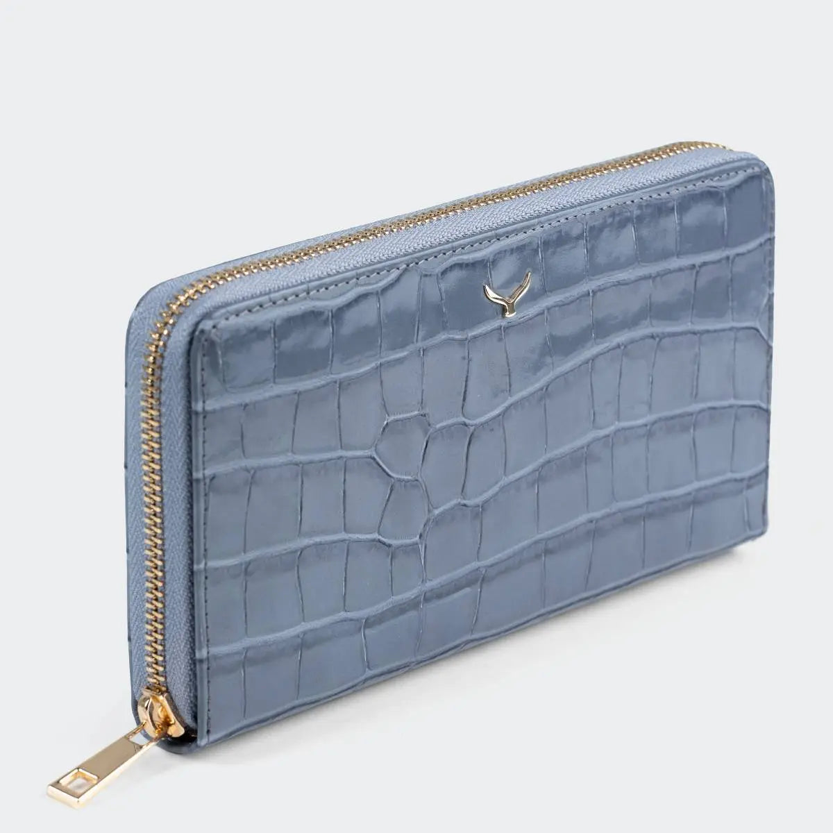 Hakiki Deri Kadın Zarif Cüzdan - Mavi