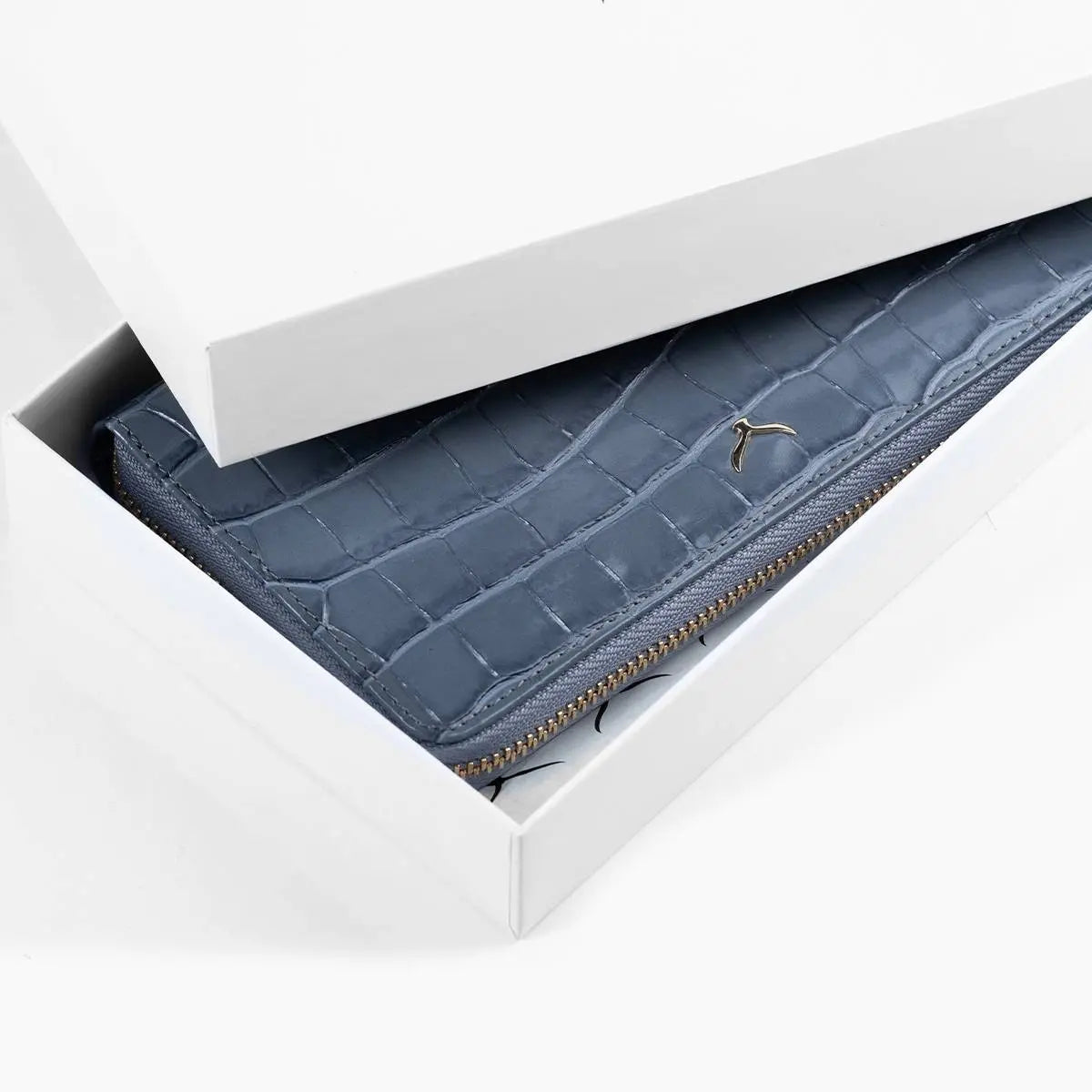 Hakiki Deri Kadın Zarif Cüzdan - Mavi