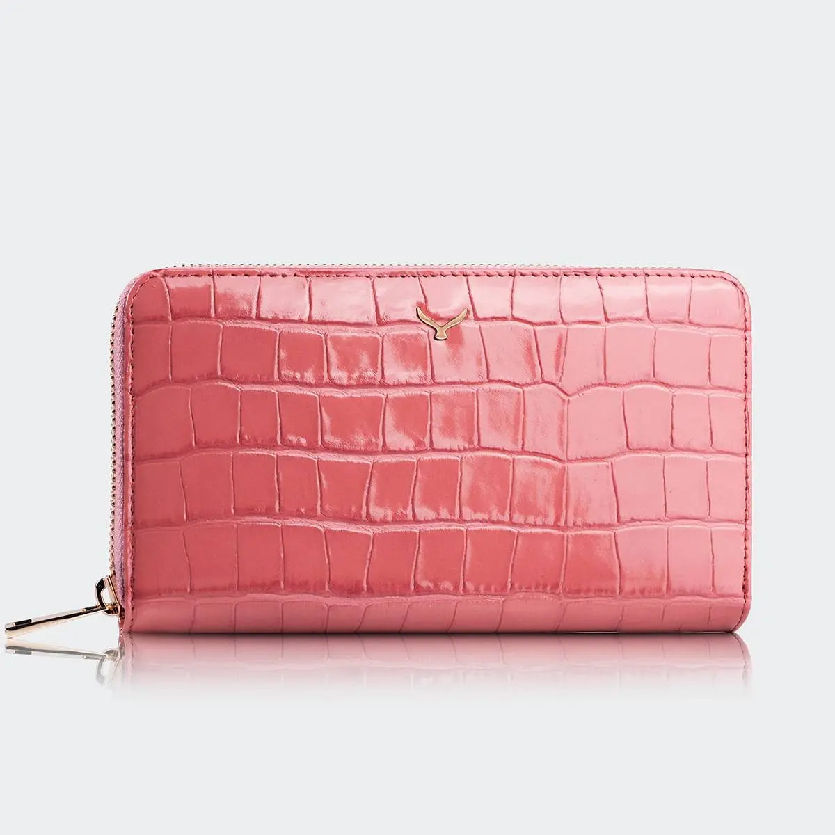 Hakiki Deri Kadın Zarif Cüzdan - Pembe