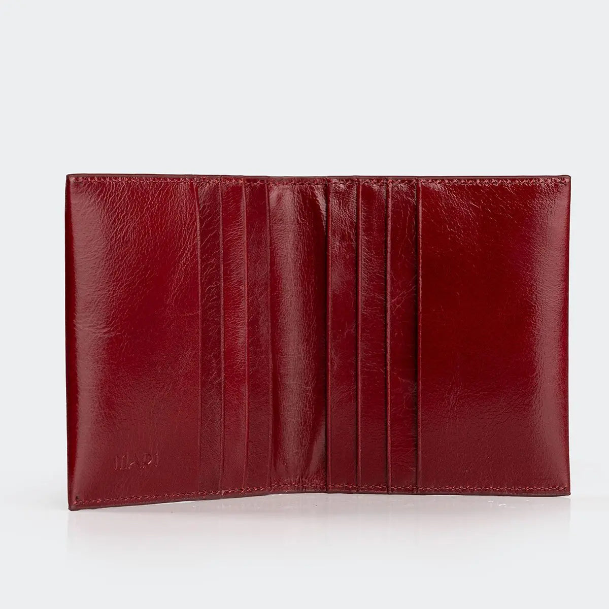 Hakiki Deri Kadın Zarif Kartlıklı Cüzdan - Bordo