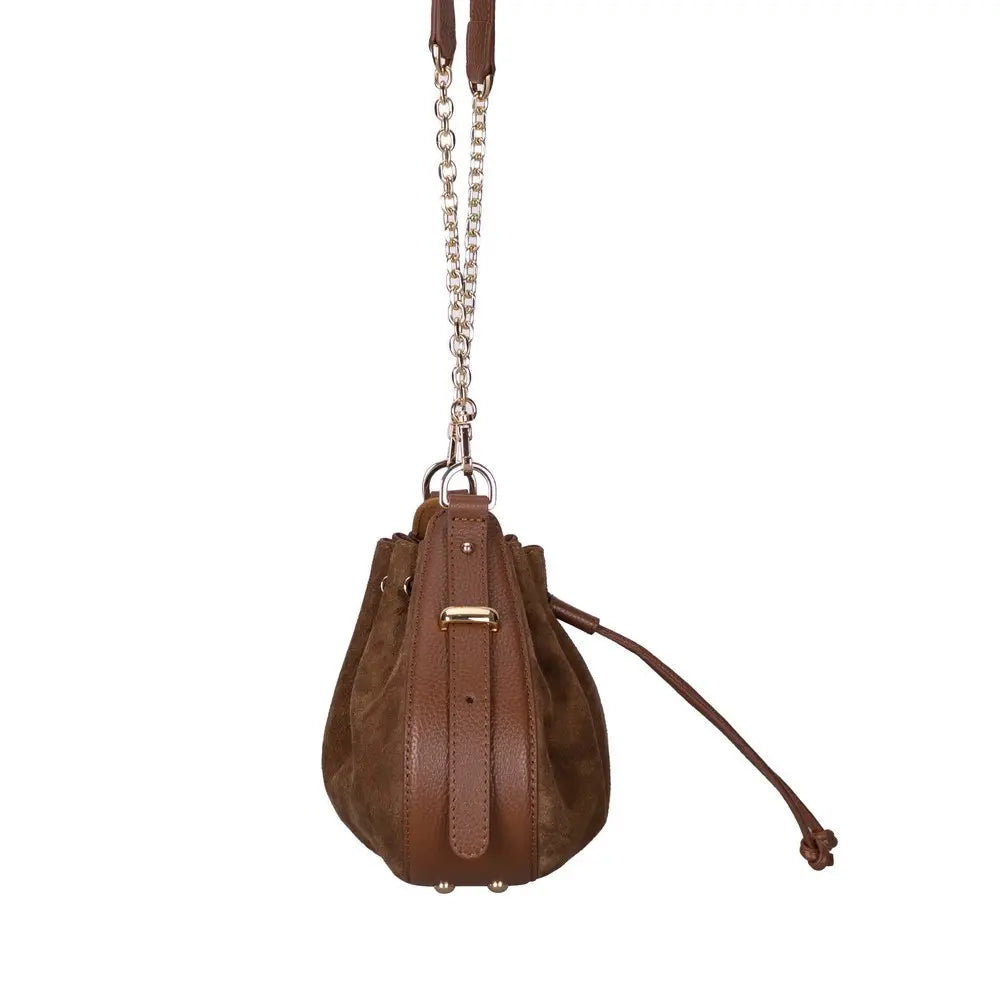 Süet Deri Valentina Kadın Çanta - Taba