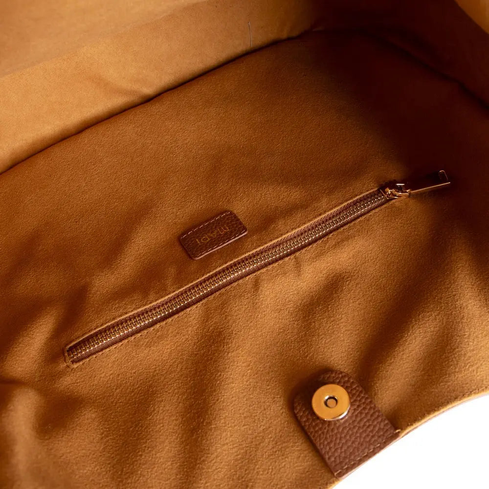 Süet Deri Carina Tote Çanta - Taba