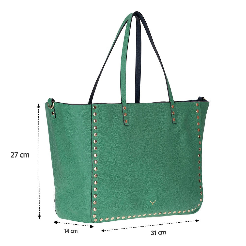 Hakiki Deri Legacy Kadın Çanta - Lacivert/Yeşil