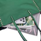 Hakiki Deri Legacy Kadın Çanta - Lacivert/Yeşil