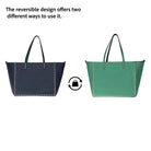 Hakiki Deri Legacy Kadın Çanta - Lacivert/Yeşil