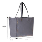 Hakiki Deri Legacy Kadın Çanta - Siyah/Gri