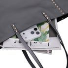 Hakiki Deri Legacy Kadın Çanta - Siyah/Gri