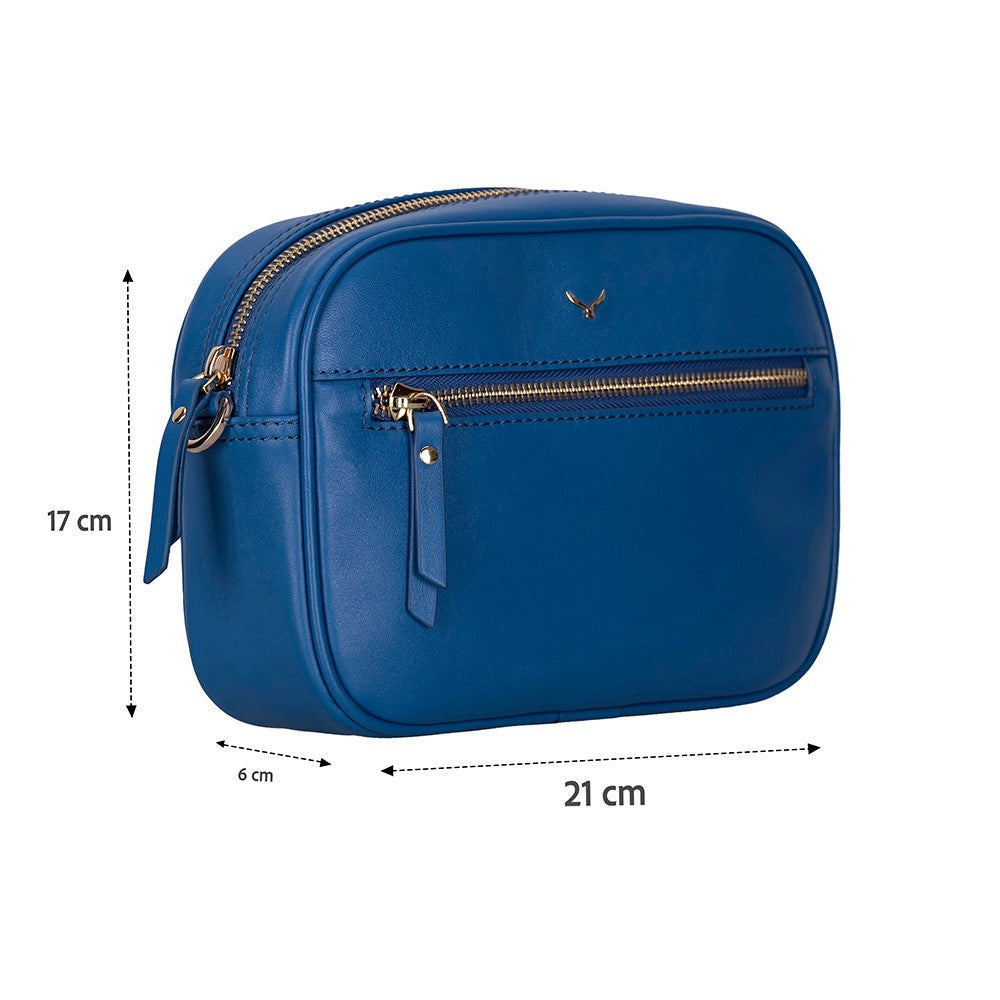 Hakiki Deri Emerald Kadın Çanta - Mavi