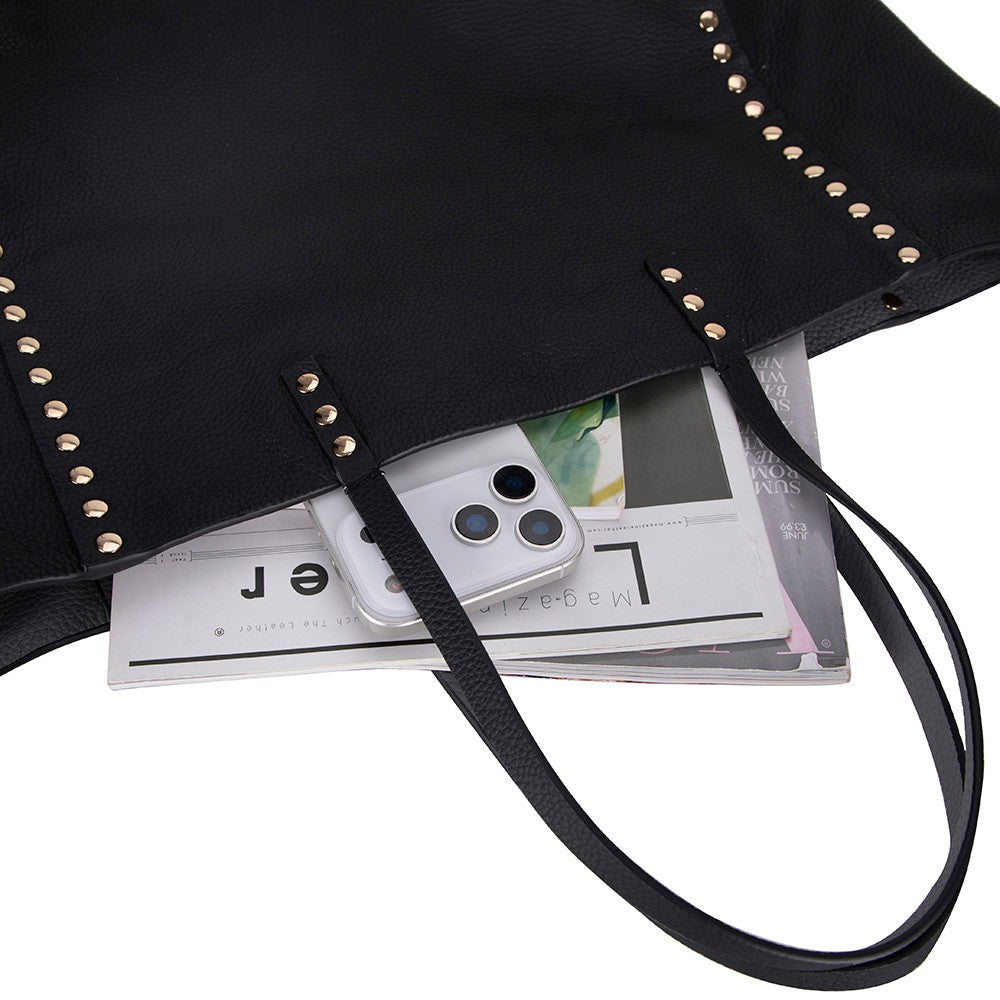 Hakiki Deri Legacy Kadın Çanta - Siyah/Gri