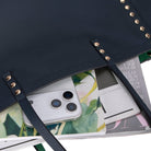 Hakiki Deri Legacy Kadın Çanta - Lacivert/Yeşil