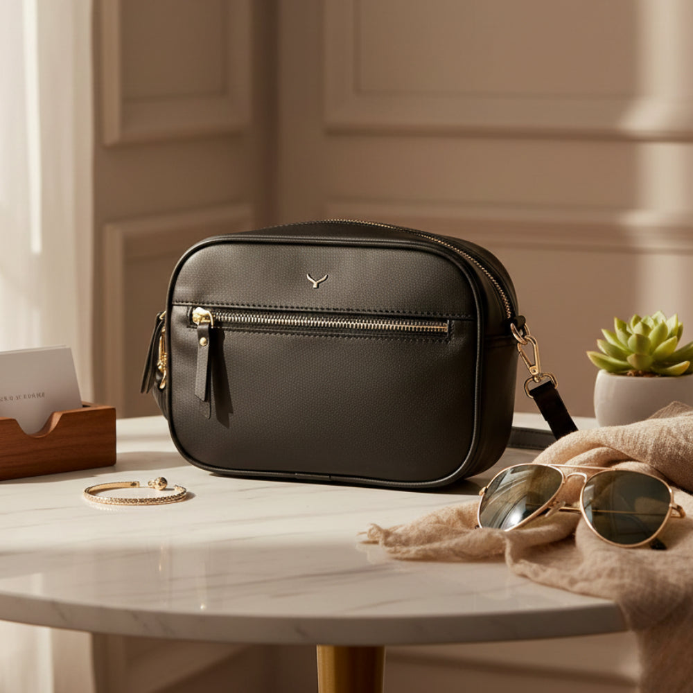 Hakiki Deri Emerald Kadın Çanta - Siyah