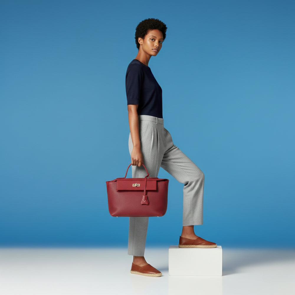 Hakiki Deri Ruby Kadın Çanta - Kırmızı
